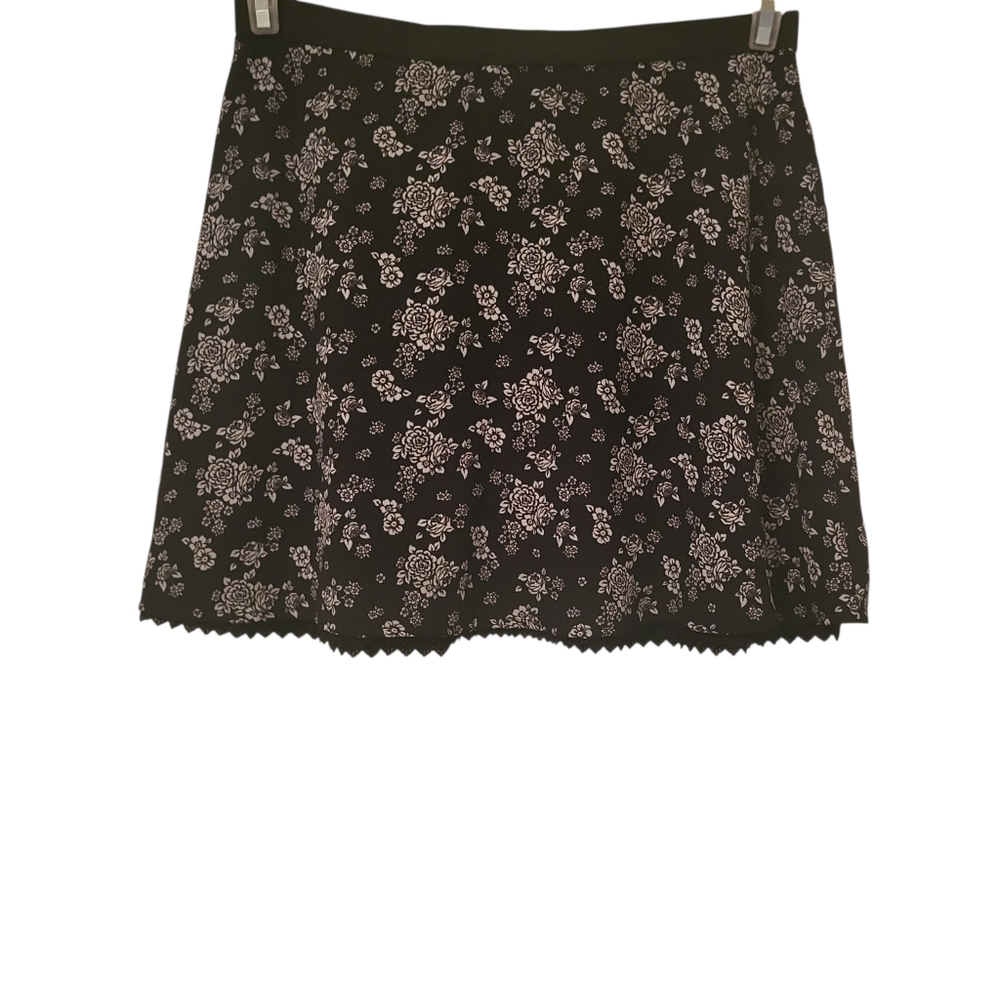 Trixxi Floral Mini Skirt Black/White Sz S